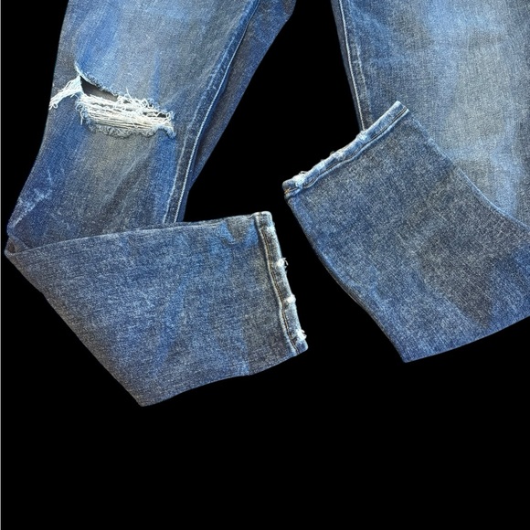 Hudson Lana Mid-Rise Distressed Slim Boyfriend Jeans, size 28 - Picture 2 of 8